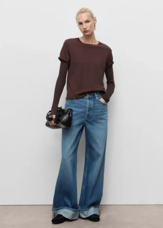 Weite Jeans mit umgeschlagenem Saum