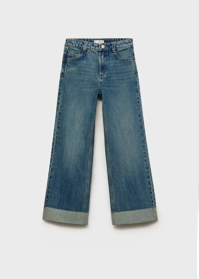 Weite Jeans mit umgeschlagenem Saum Weite Jeans mit umgeschlagenem Saum