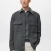 Woll-Overshirt mit Taschen