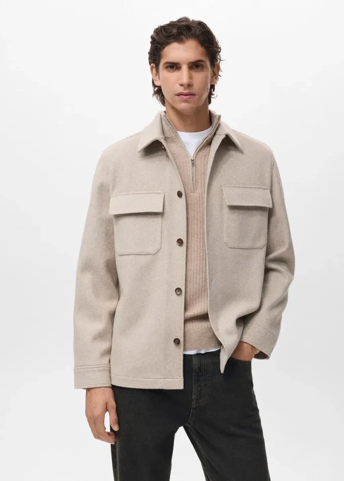 Woll-Overshirt mit Taschen Woll-Overshirt mit Taschen