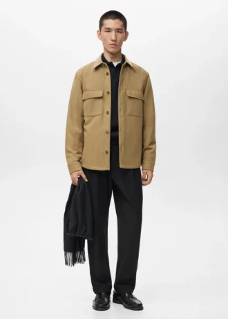 Woll-Overshirt mit Taschen