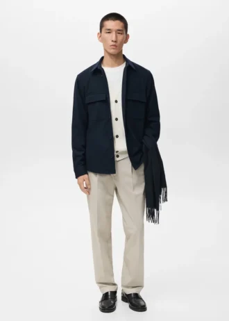 Woll-Overshirt mit Taschen