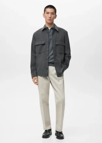 Woll-Overshirt mit Taschen