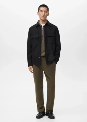 Woll-Overshirt mit Taschen