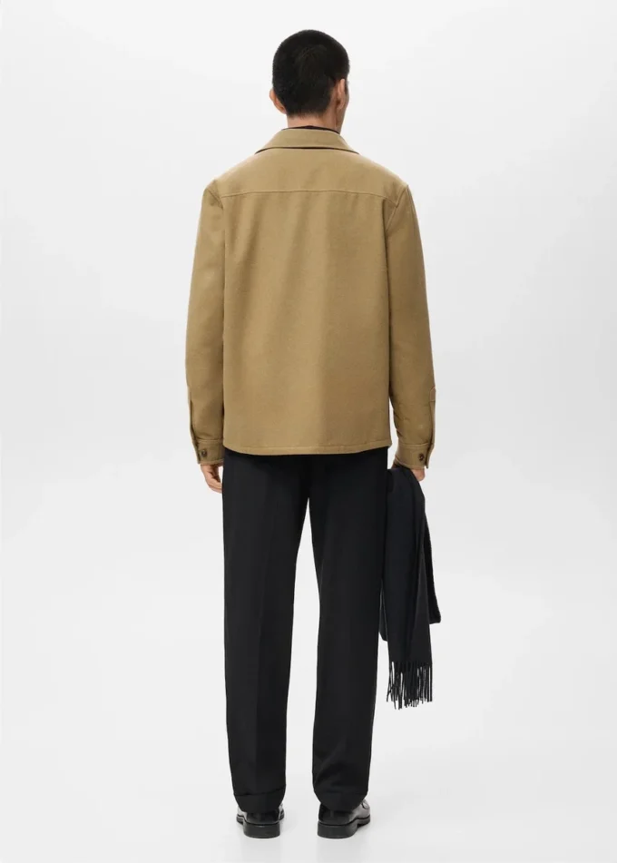 Woll-Overshirt mit Taschen
