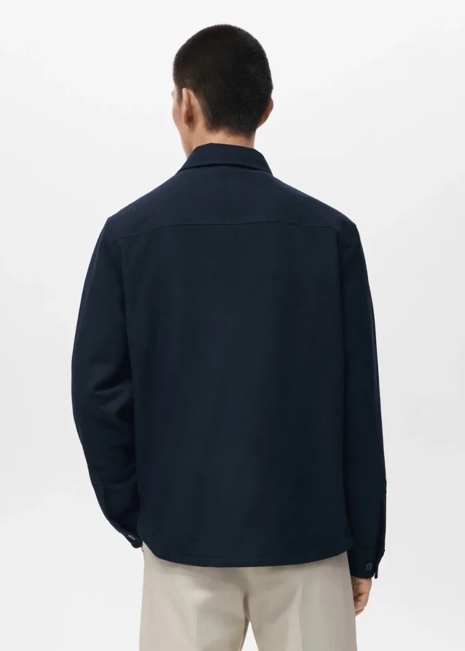 Woll-Overshirt mit Taschen