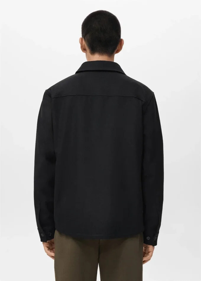 Woll-Overshirt mit Taschen