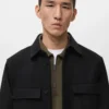 Woll-Overshirt mit Taschen
