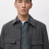 Woll-Overshirt mit Taschen