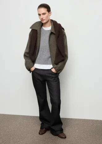 Wolljacke mit Hahnentrittmuster