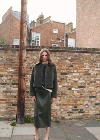 Wolljacke mit Hahnentrittmuster
