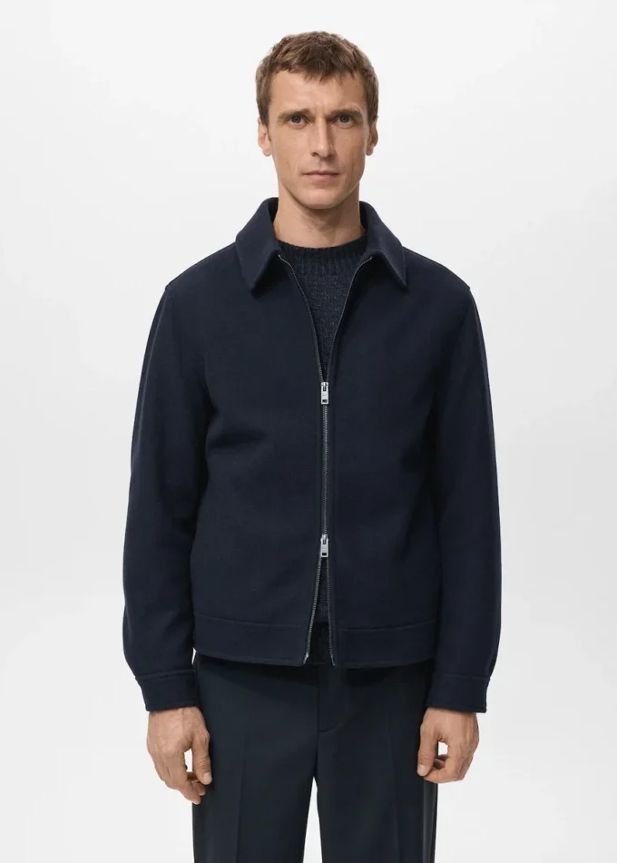 Wolljacke mit Reißverschluss
