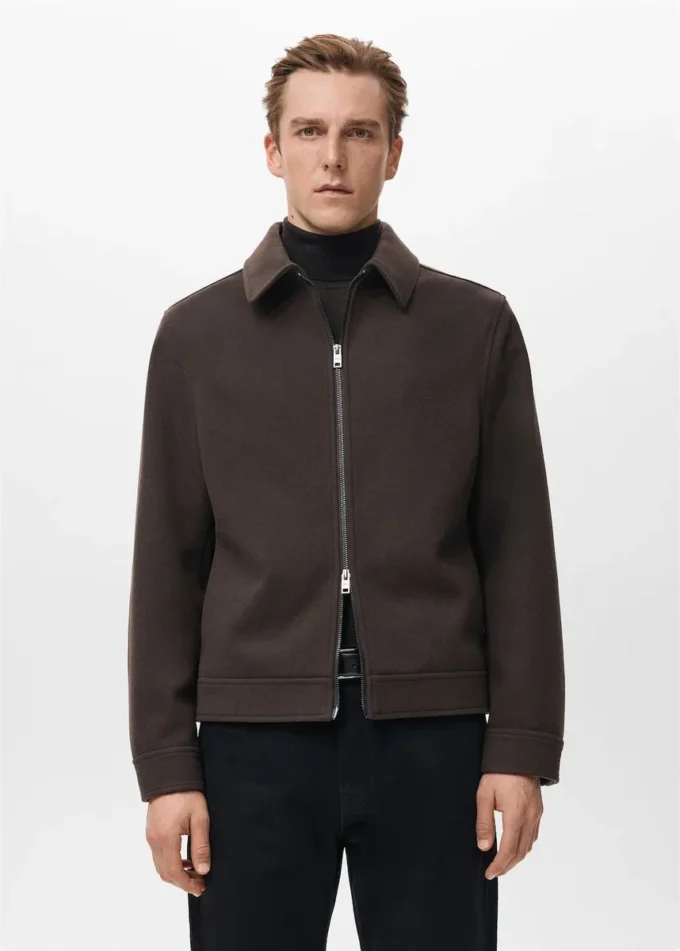 Wolljacke mit Reißverschluss