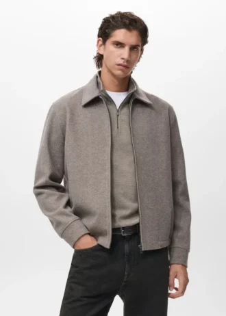 Wolljacke mit Reißverschluss