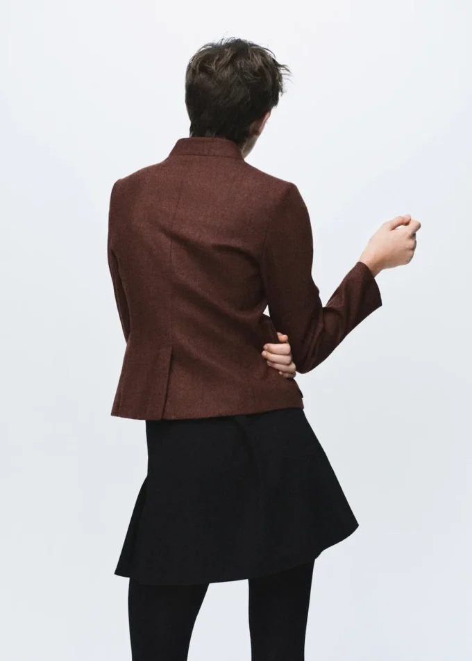 Wolljacke mit Stehkragen und Taschen Wolljacke mit Stehkragen und Taschen