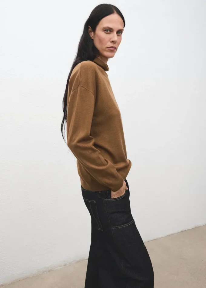 Zopfmuster-Rollkragenpullover