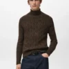 Zopfmuster-Rollkragenpullover