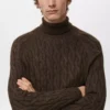 Zopfmuster-Rollkragenpullover