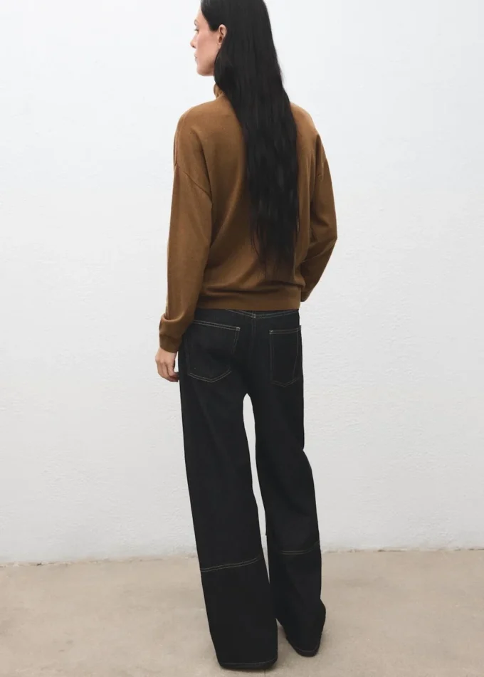 Zopfmuster-Rollkragenpullover