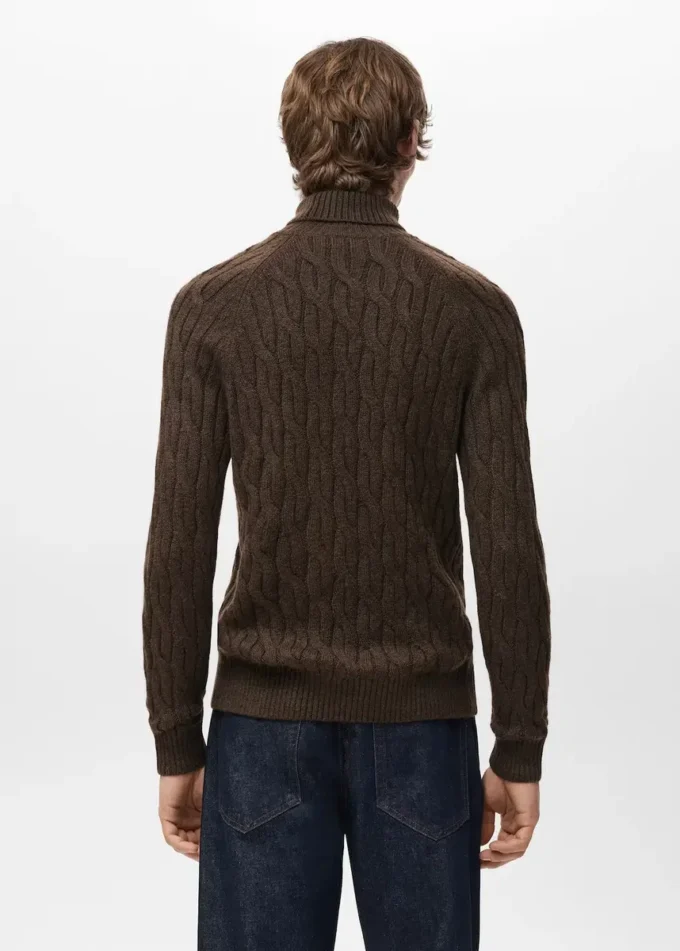 Zopfmuster-Rollkragenpullover