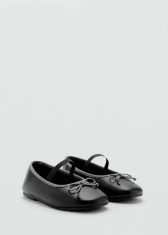 Zweifarbige Ballerinas mit Schleife