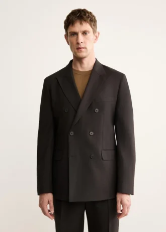 Zweireihige Anzugjacke aus 100 % italienischer Wolle