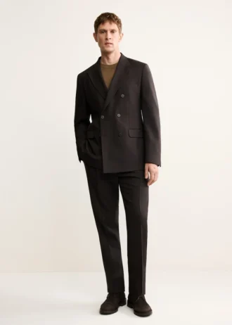 Zweireihige Anzugjacke aus 100 % italienischer Wolle