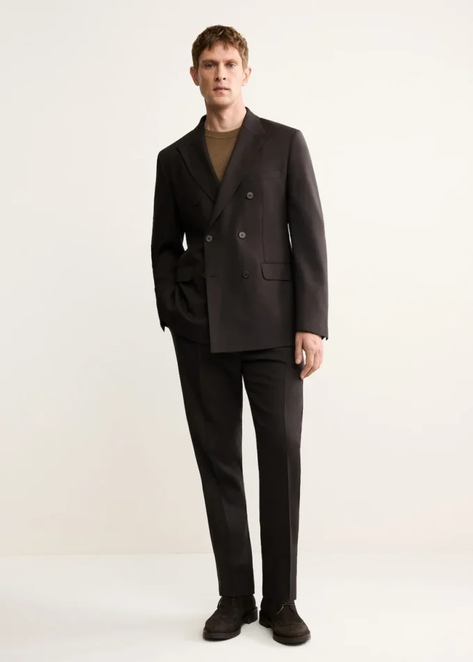 Zweireihige Anzugjacke aus 100 % italienischer Wolle Zweireihige Anzugjacke aus 100 % italienischer Wolle
