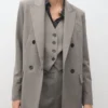 Zweireihiger Blazer aus Wollmischung