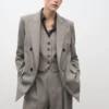 Zweireihiger Blazer aus Wollmischung