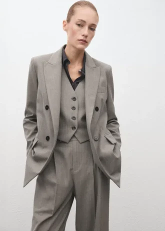 Zweireihiger Blazer aus Wollmischung