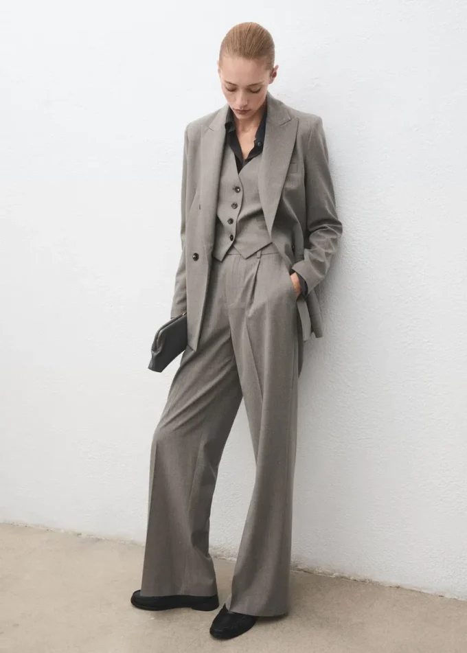 Zweireihiger Blazer aus Wollmischung