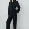 Zweireihiger Nadelstreifen-Anzugblazer