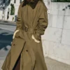 Zweireihiger Trenchcoat mit Cordkragen